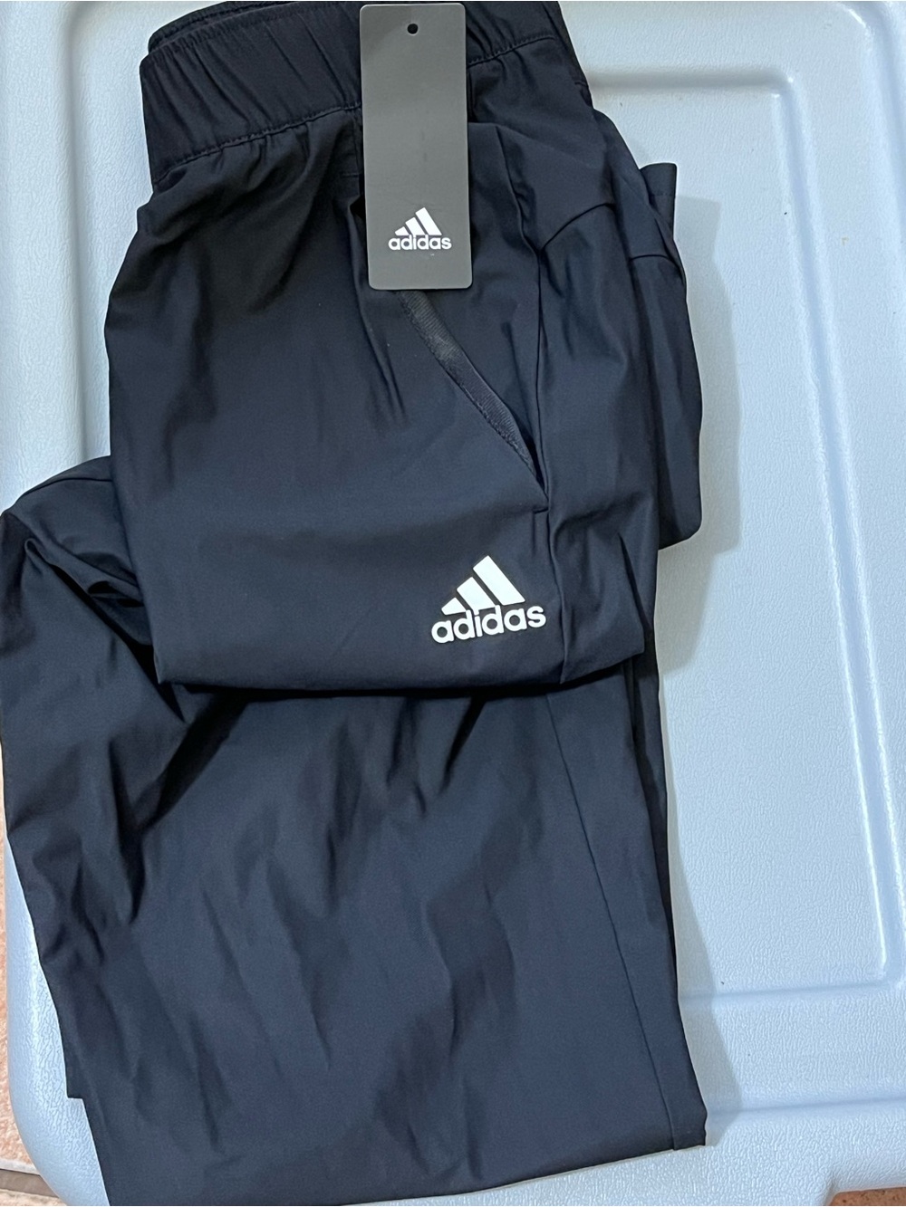 adidas Black Men’s Joggers with White Logo